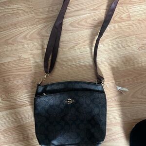 Coach Elegant Black and Brown Crossbody Bag
